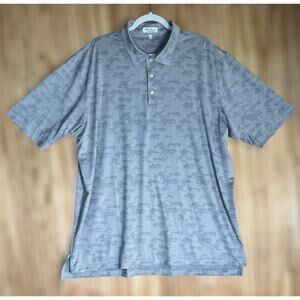 Peter Millar XXL Summer Comfort Polo Shirt Gray Camo Performance Golf Activewear